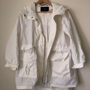 J.Crew Petite Perfect White Raincoat